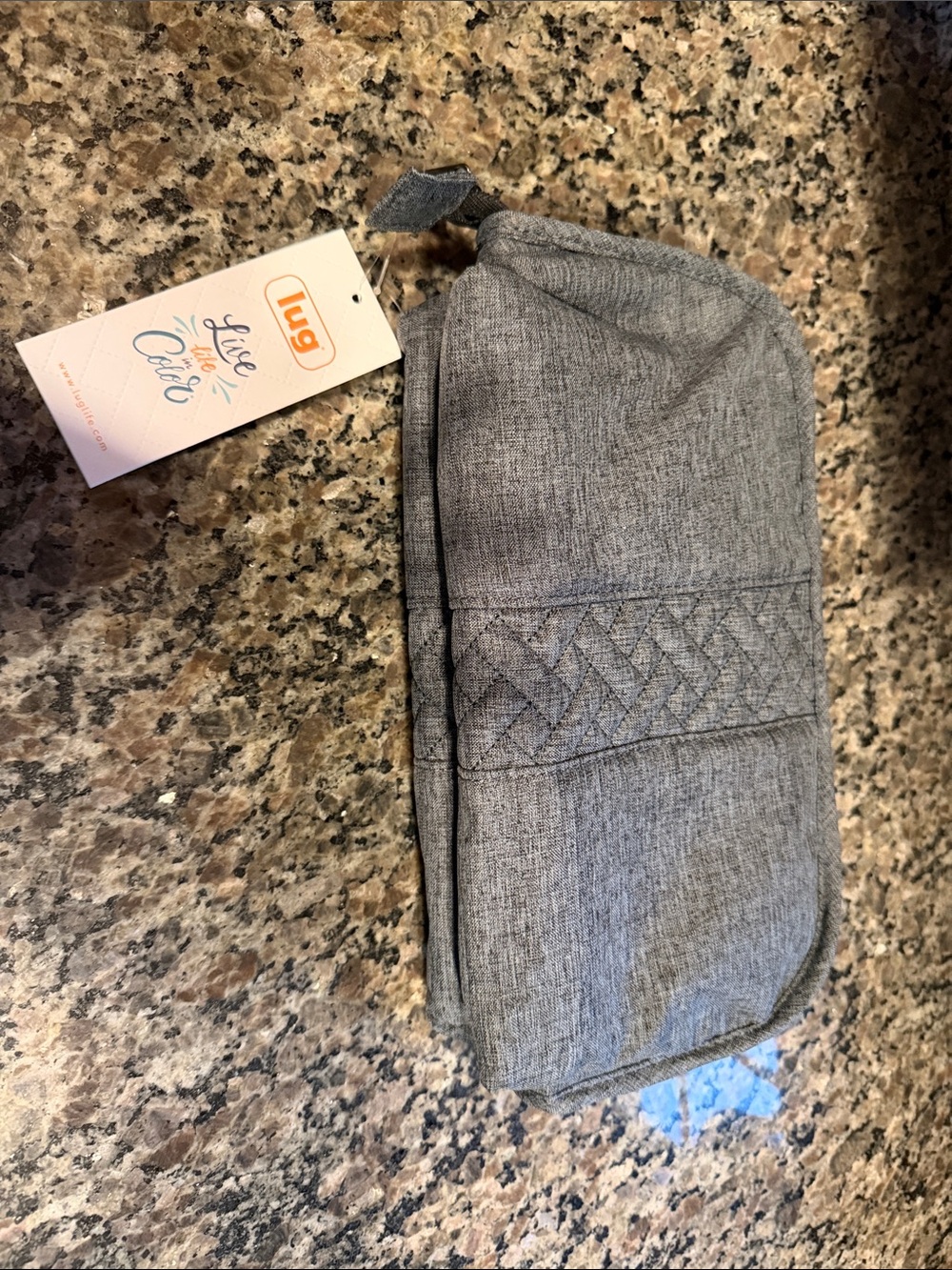 lug Quilted Gray Men's Travel Toiletry Organizer